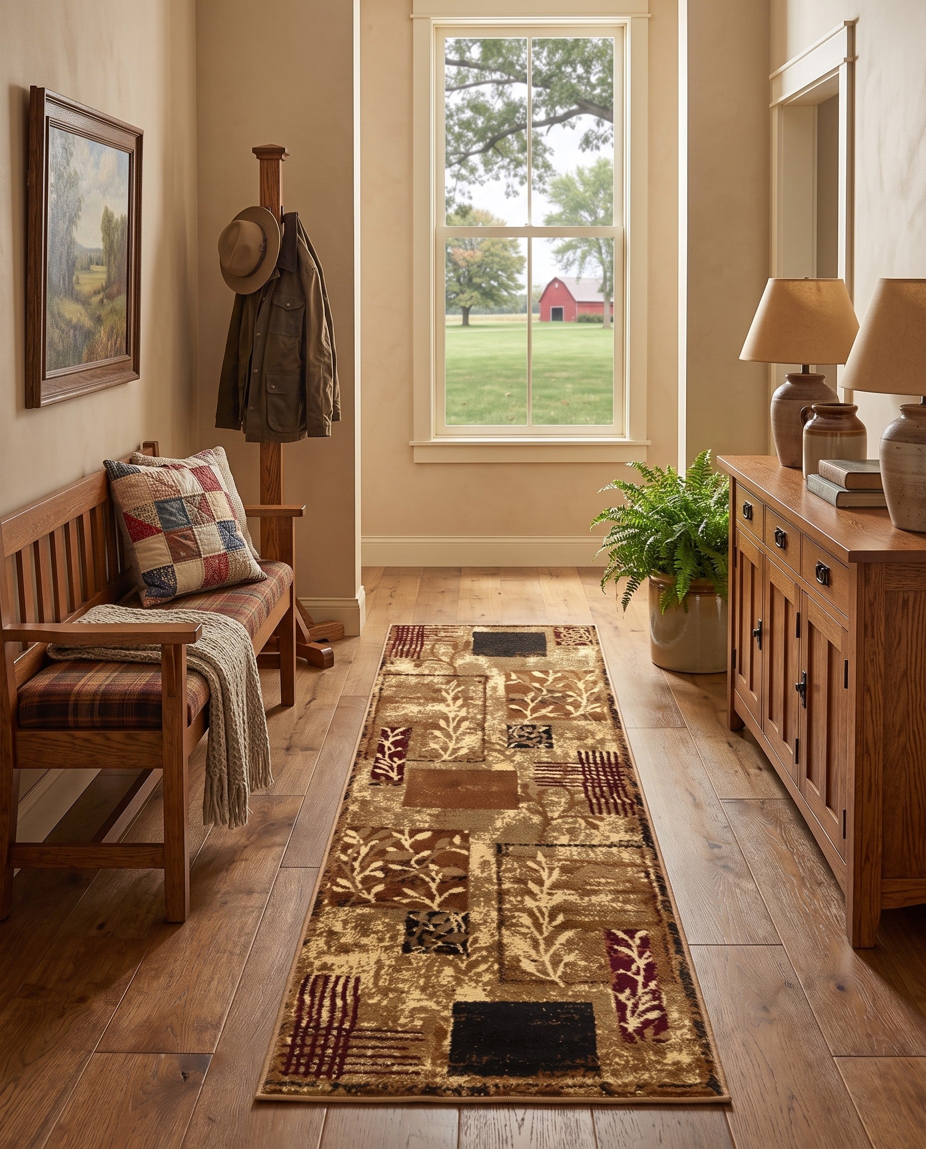 Beige Cafe Runner Rug