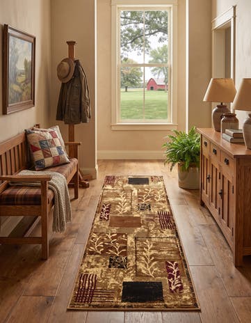 Beige Cafe Runner Rug