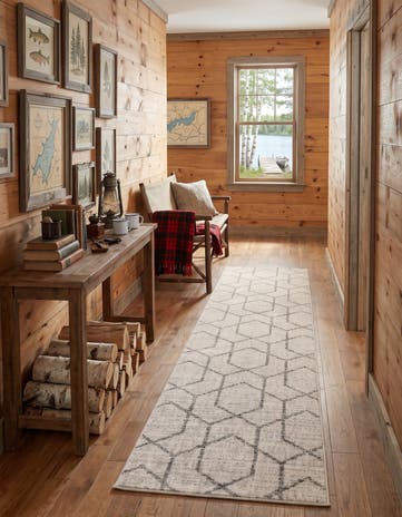 Ivory Eco Trellis Runner Rug