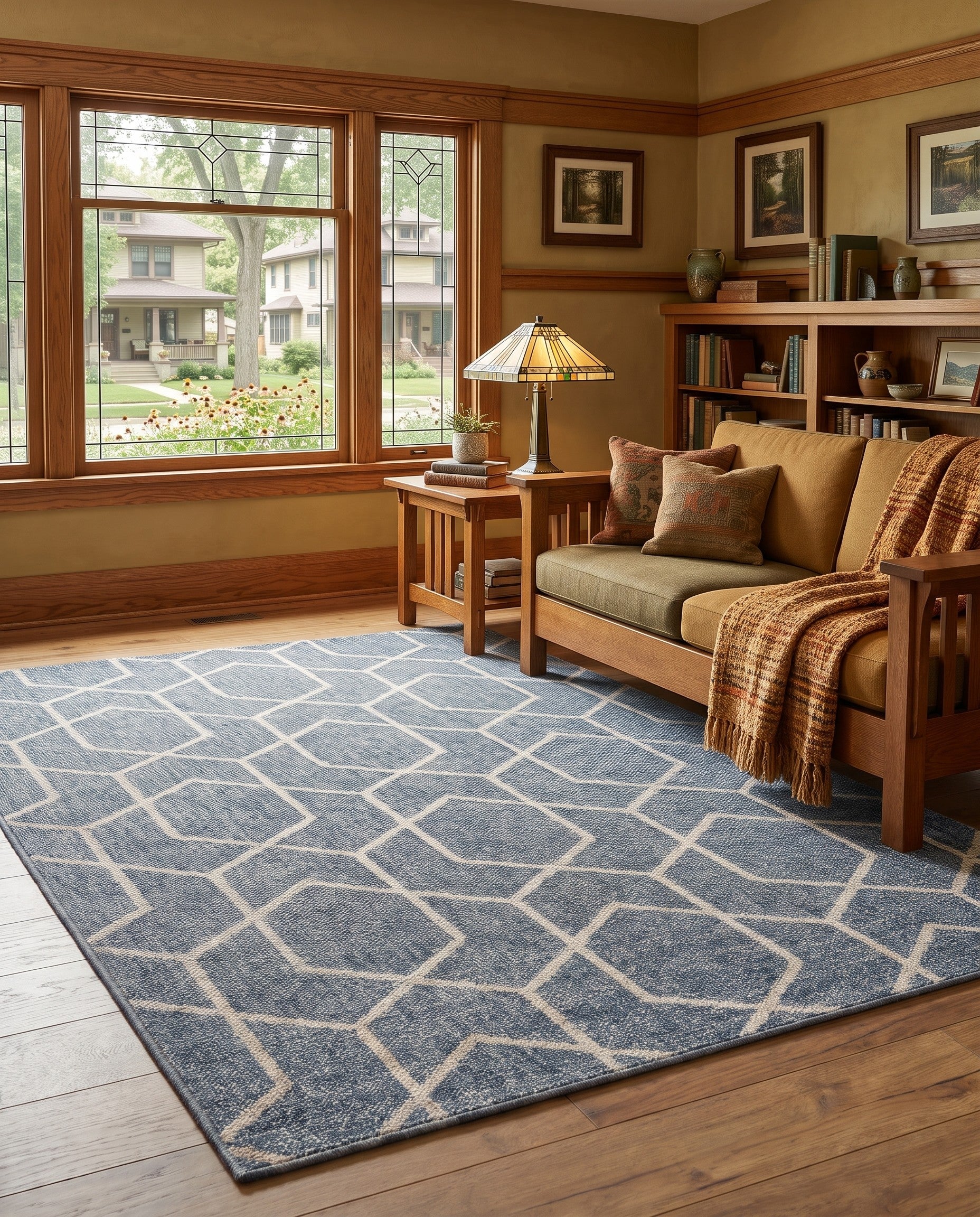 Harbor Blue Eco Trellis Rug