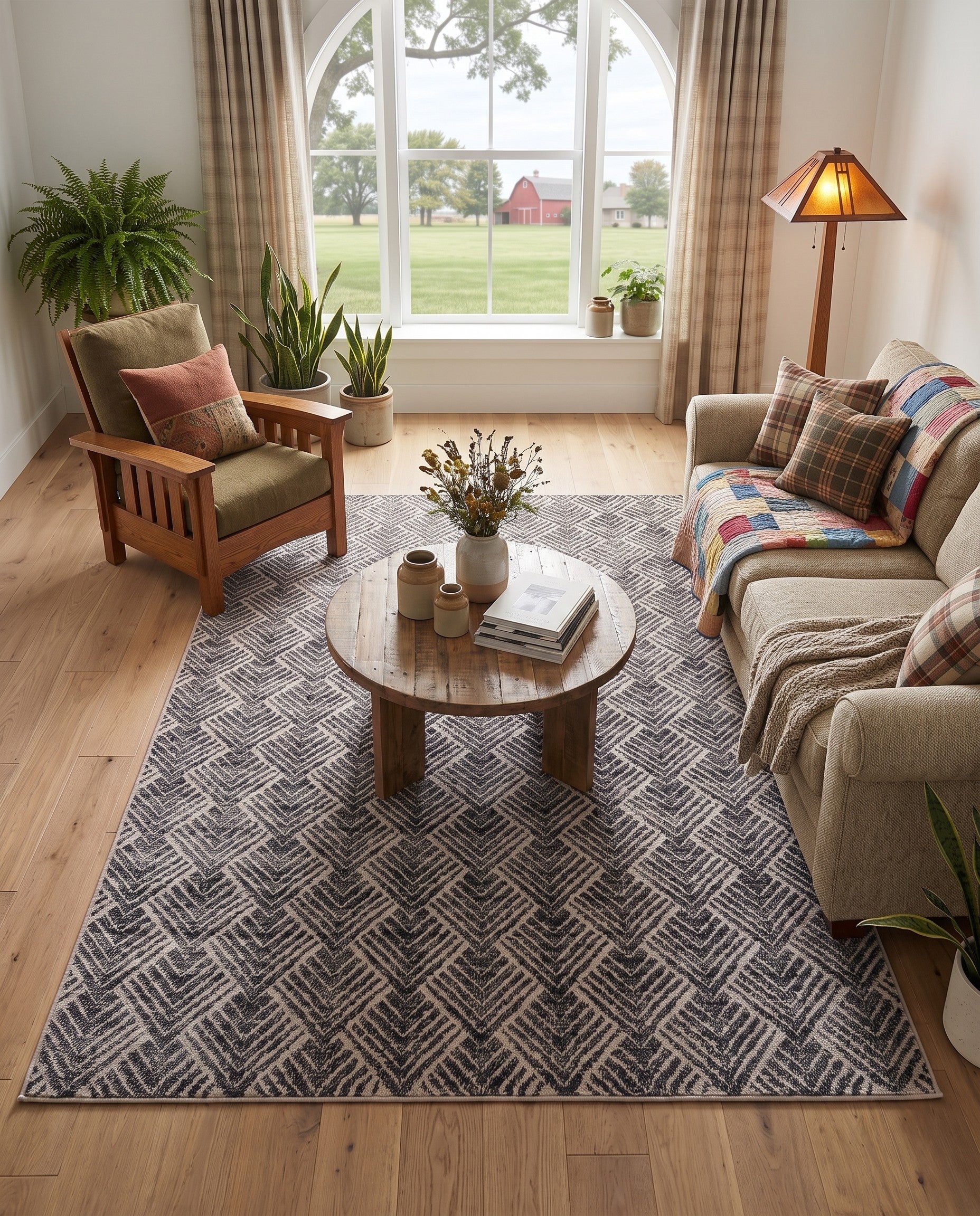 Charcoal Ivory Eco Trellis Rug