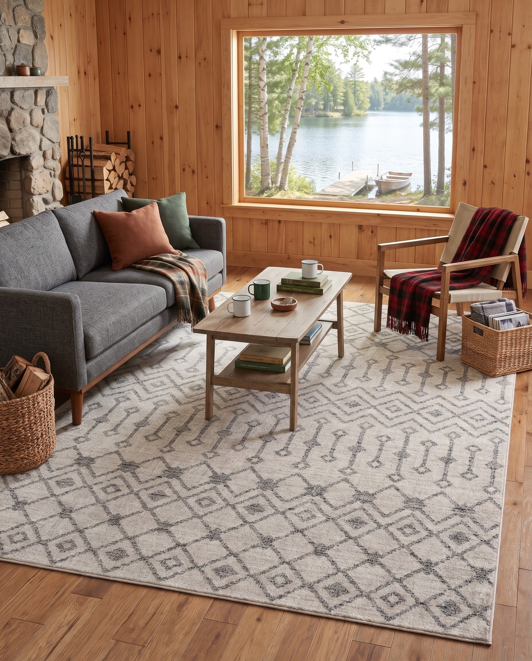 Ivory Eco Trellis Rug