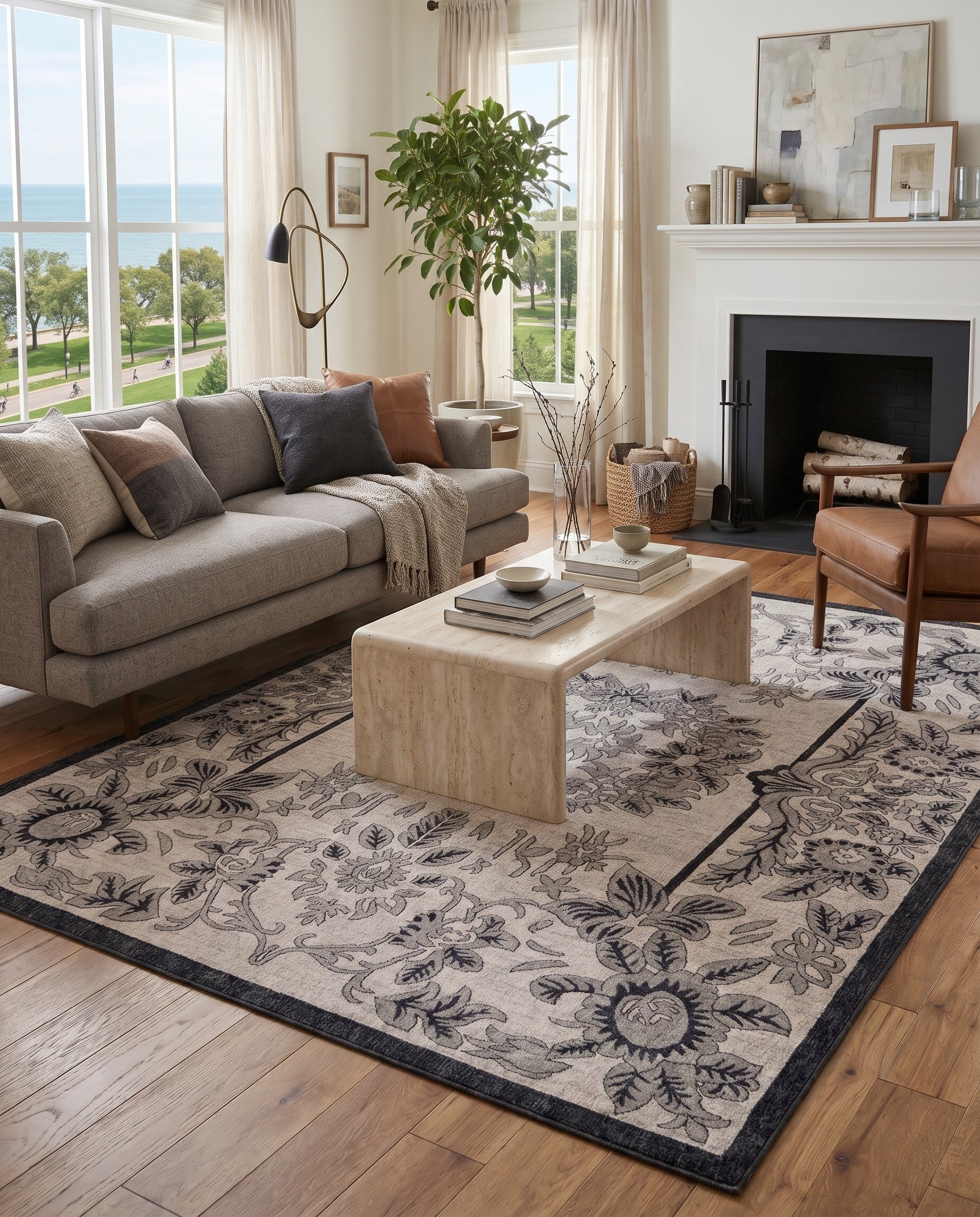 Ivory Eco Traditional Rug
