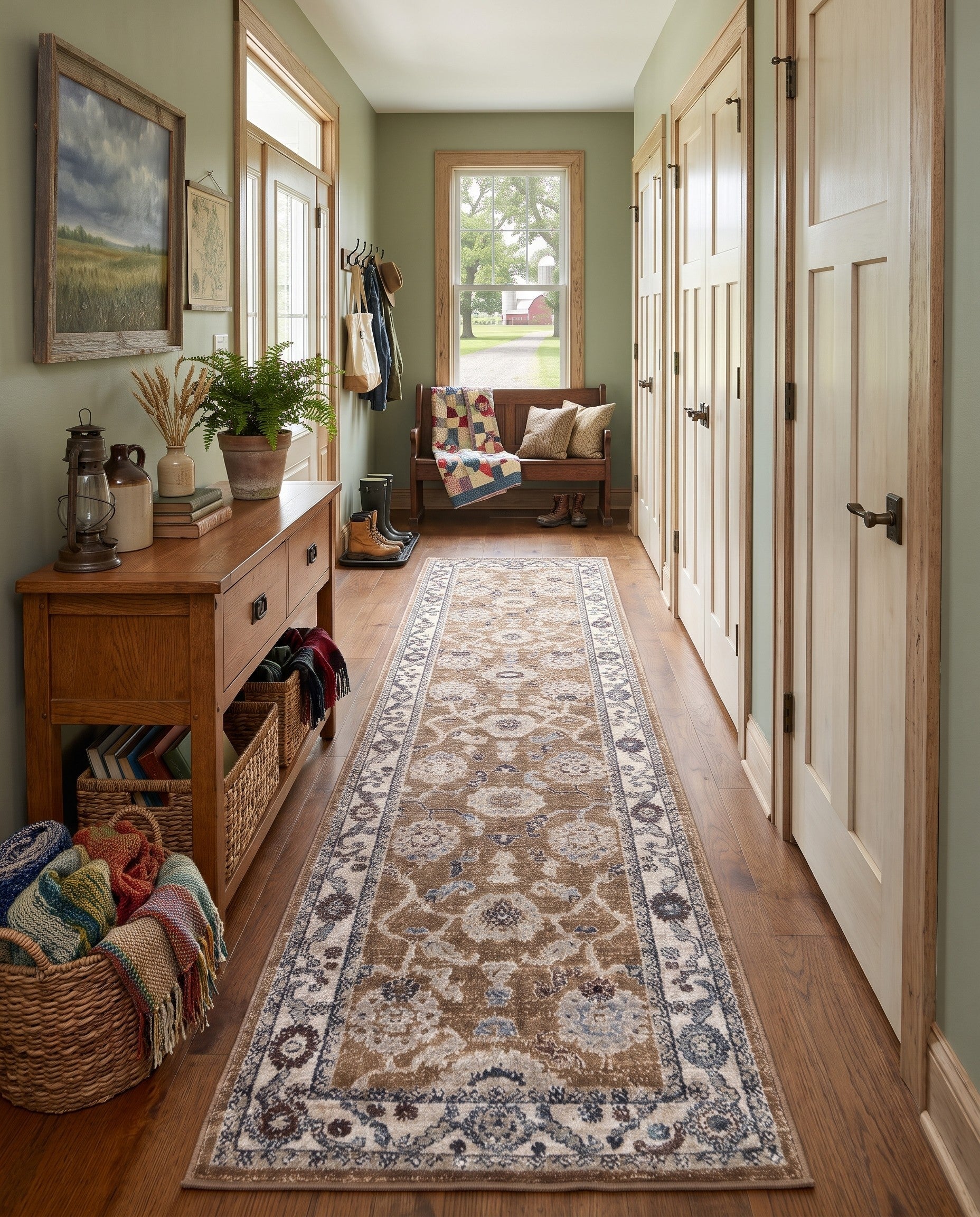 Almond Eco Traditional Runner Rug