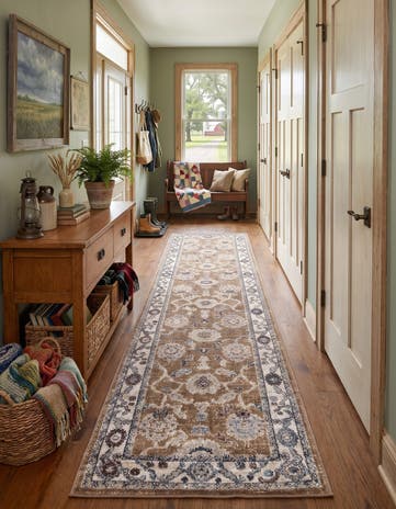 Almond Eco Traditional Runner Rug