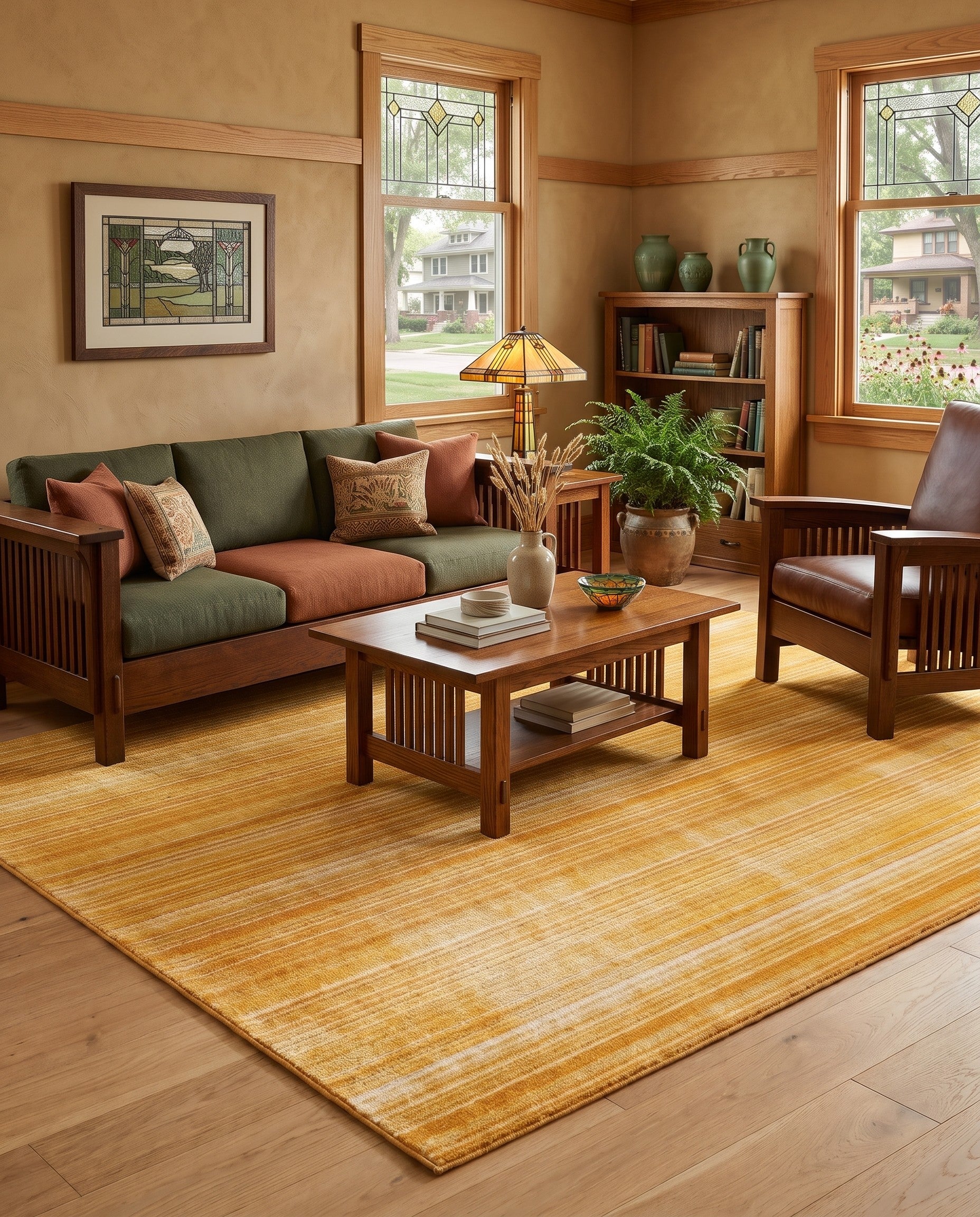 Yellow Gemstone Square Rug