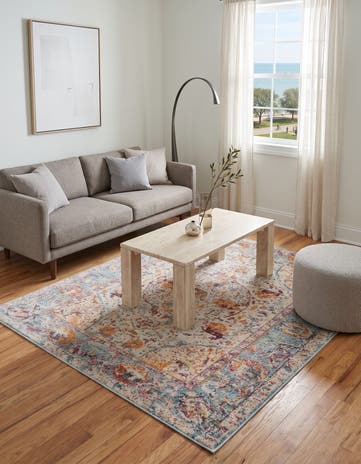 Light Blue Santiago Square Rug