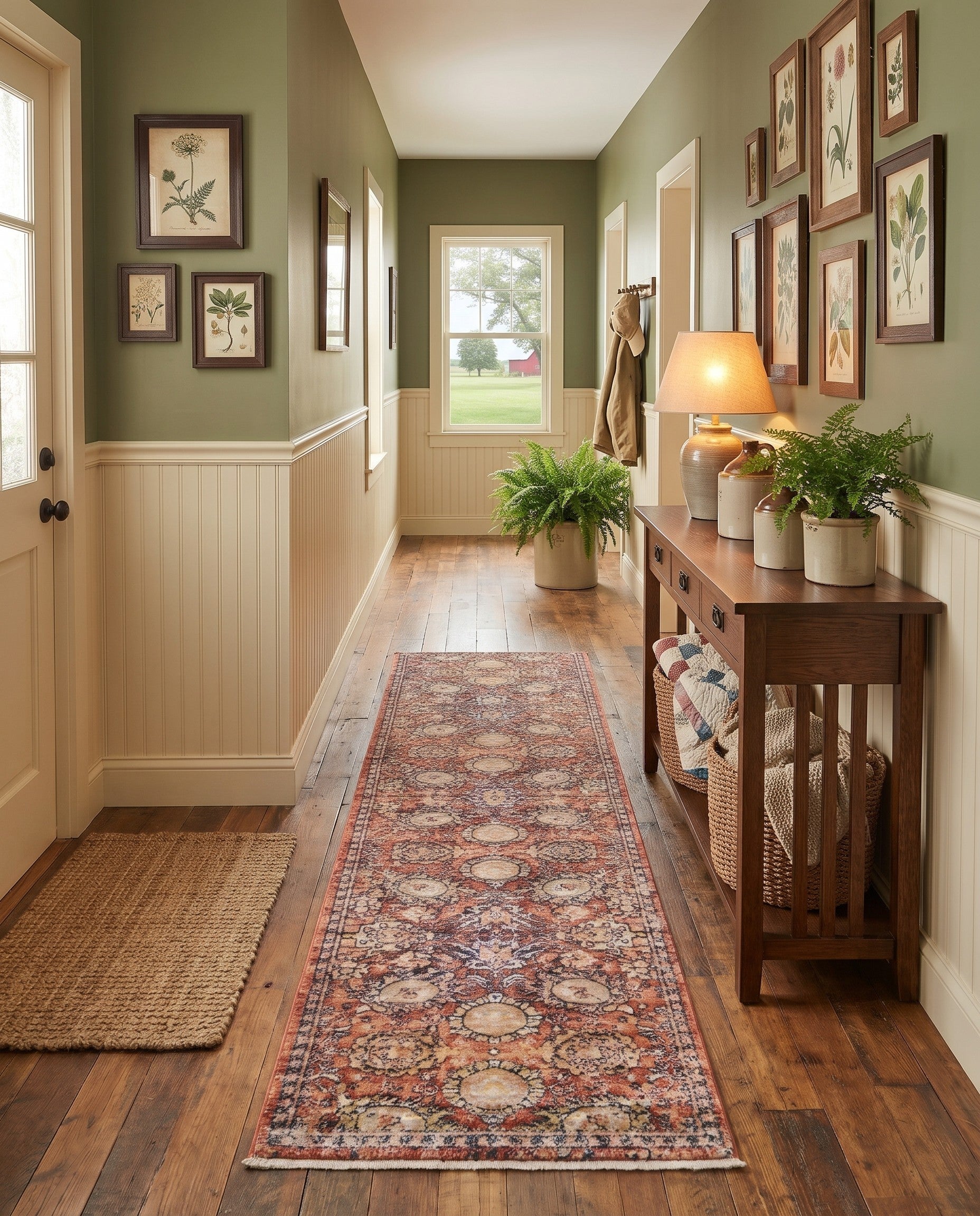 Brick Red Lola Celestine Runner Rug