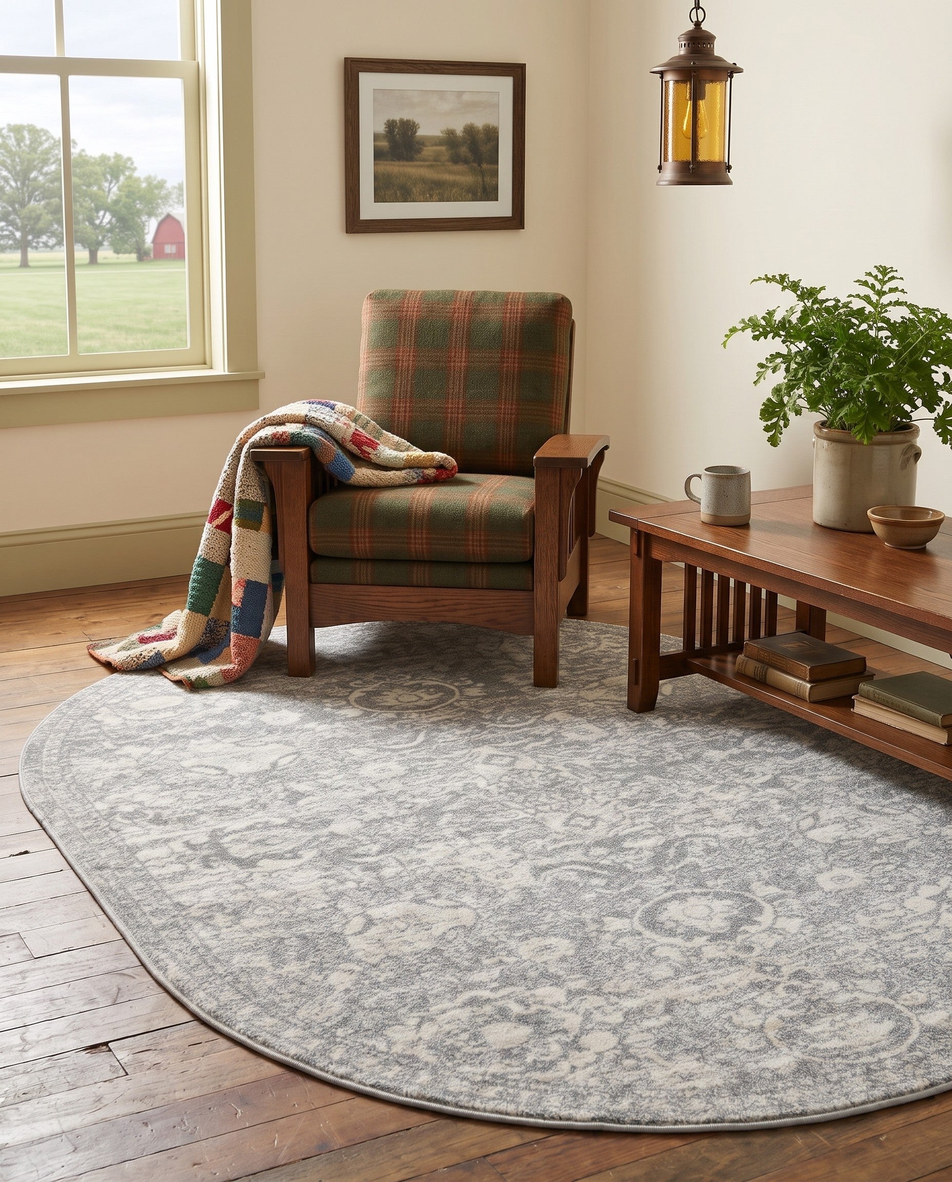 Gray Lola Oval Rug