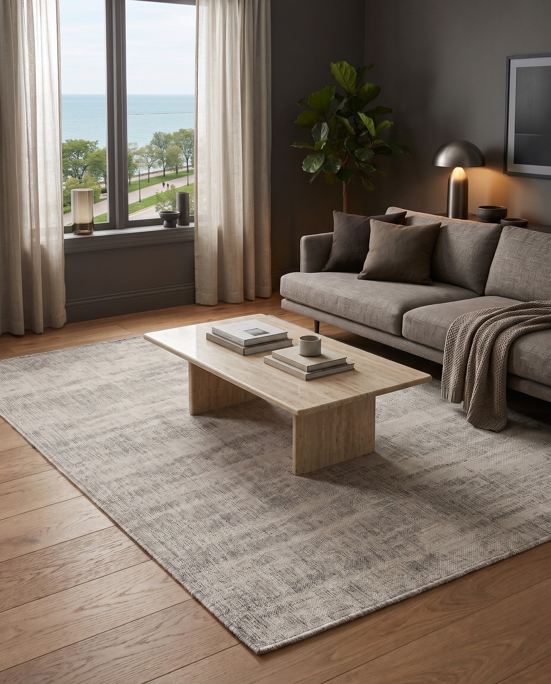 4' x 6' Easy-Clean Modern Indoor / Outdoor Rug