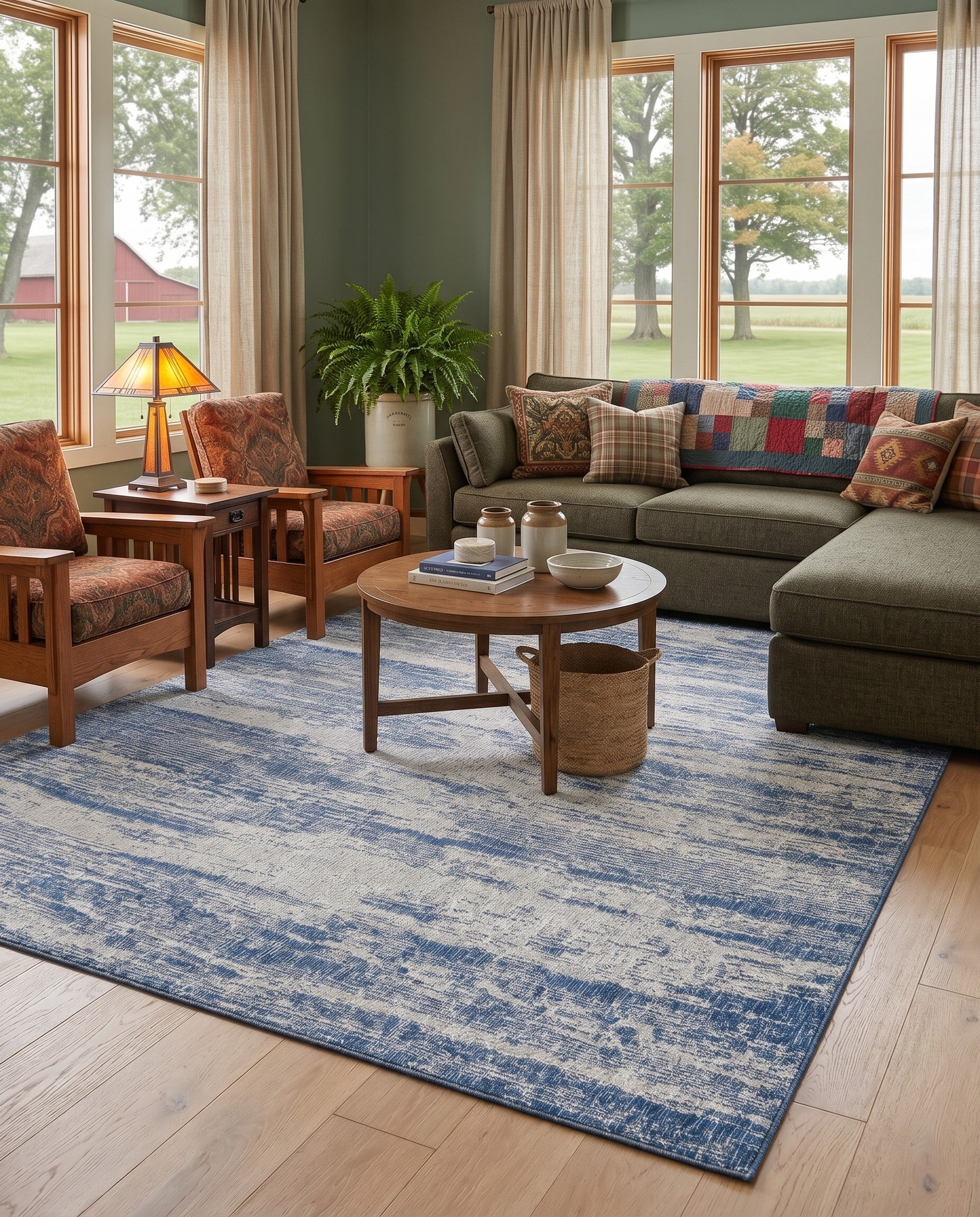7' 10 x 11' Easy-Clean Nerissa Modern Indoor / Outdoor Rug