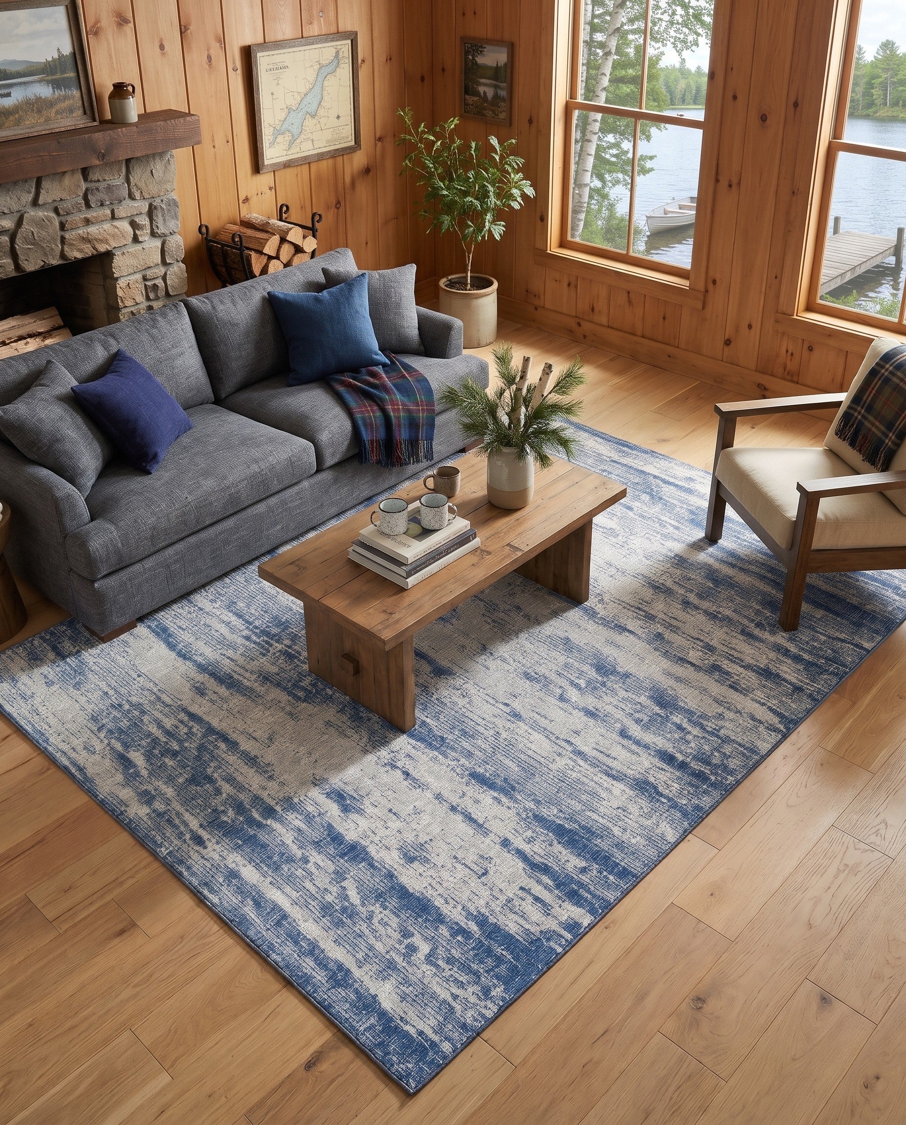 7' 10 x 11' Easy-Clean Nerissa Modern Indoor / Outdoor Rug