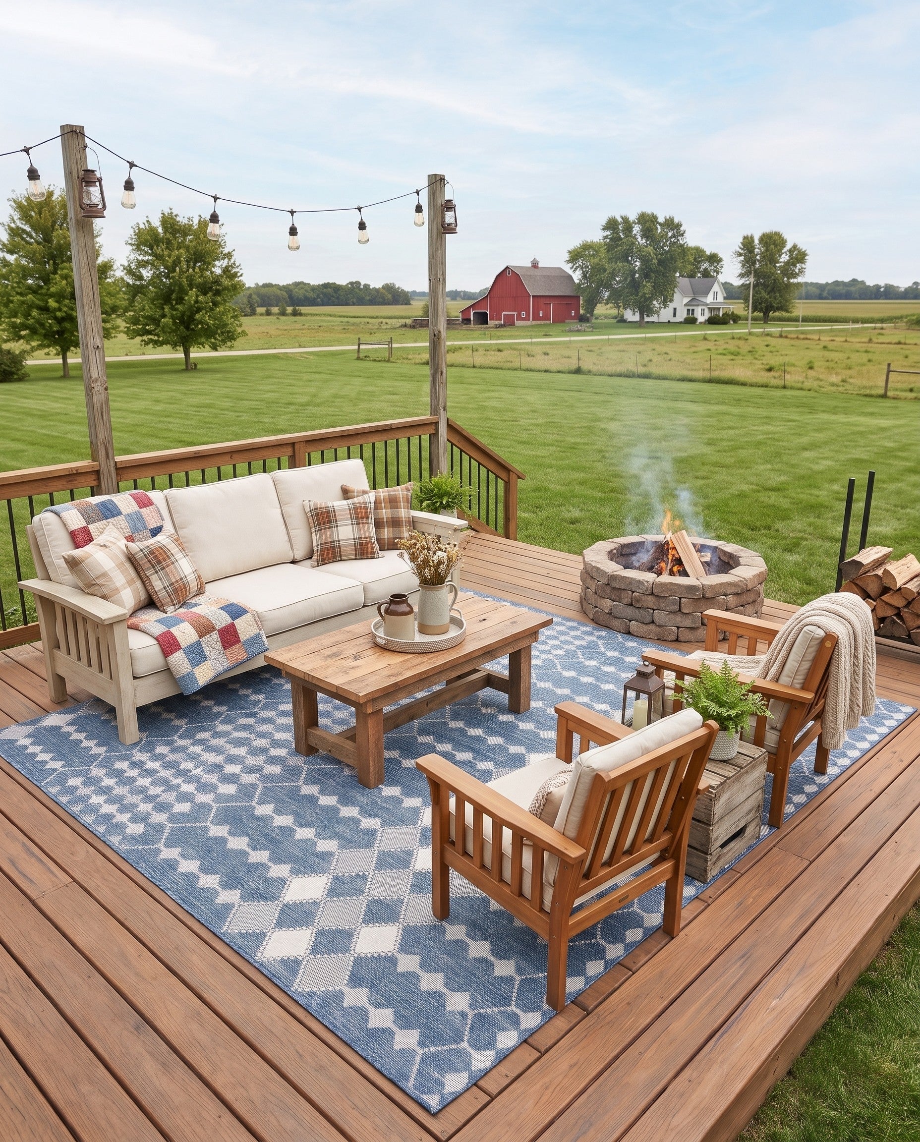 10' x 14' Easy-Clean Lattice Indoor / Outdoor Rug