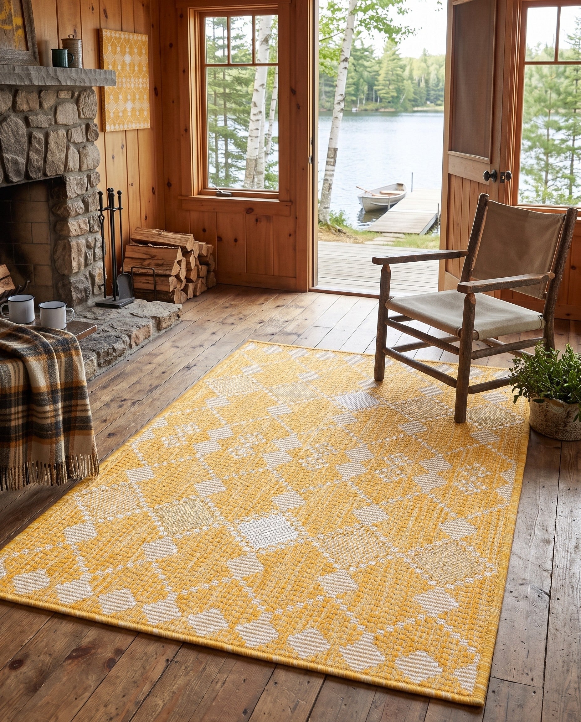 2' x 3' Easy-Clean Lattice Indoor / Outdoor Rug