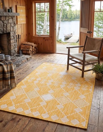 2' x 3' Easy-Clean Lattice Indoor / Outdoor Rug