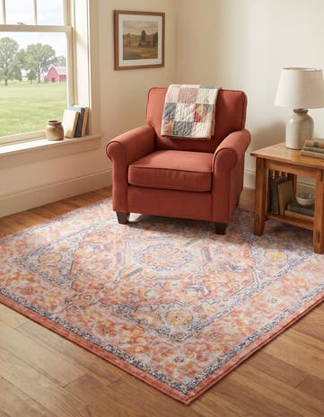 Brick Red Lola Square Rug