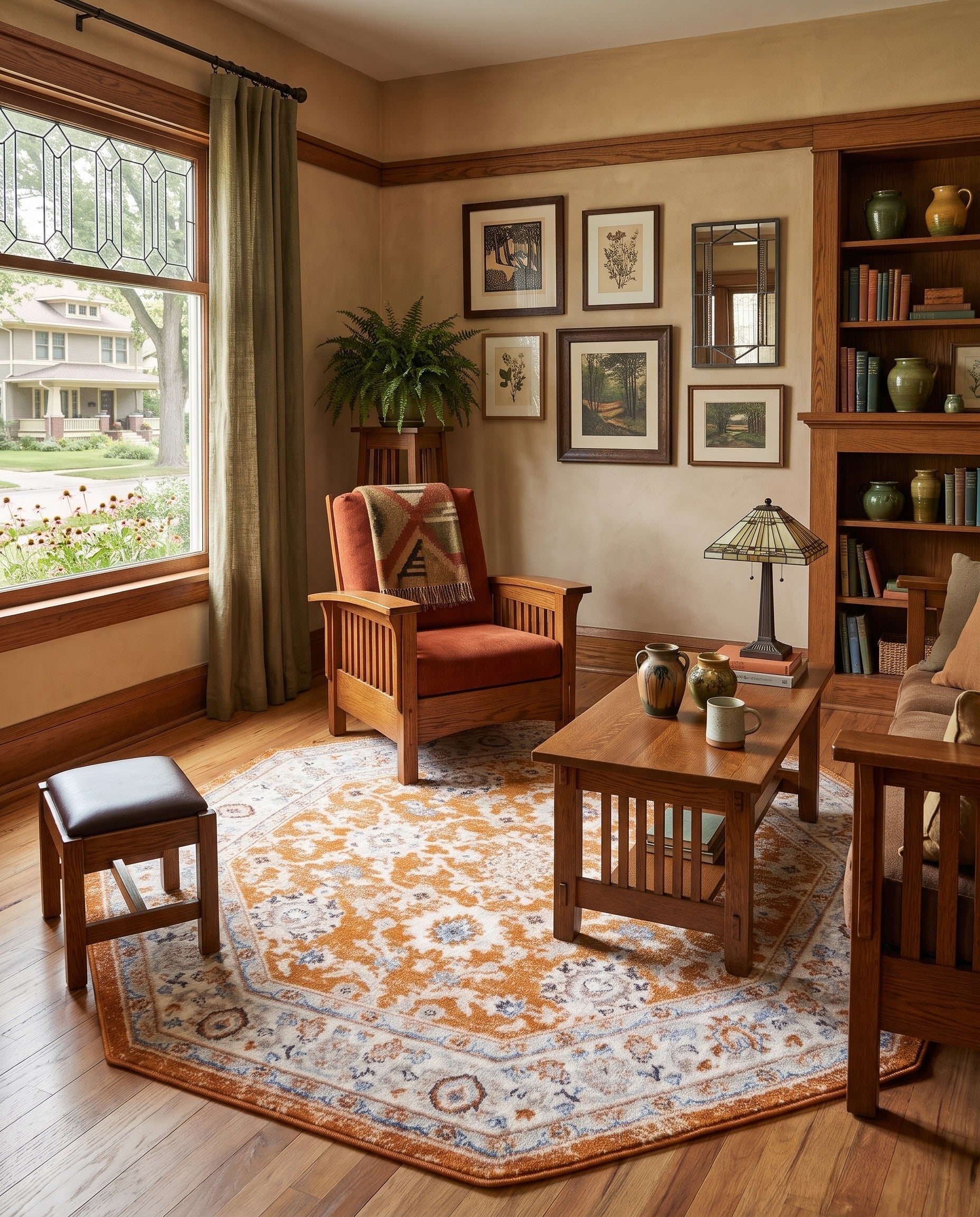 Rust Red Charlotte Octagon Rug