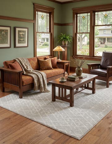 Light Gray Paxon Trellis Rug
