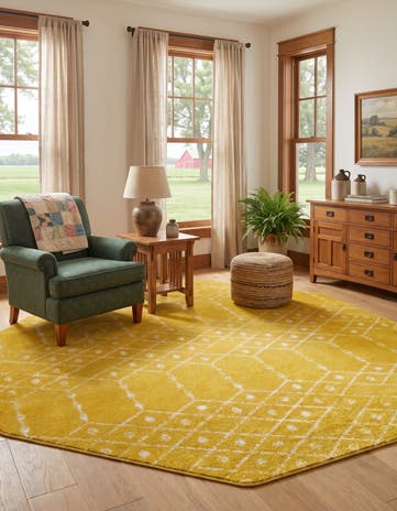 Yellow Paxon Trellis Octagon Rug