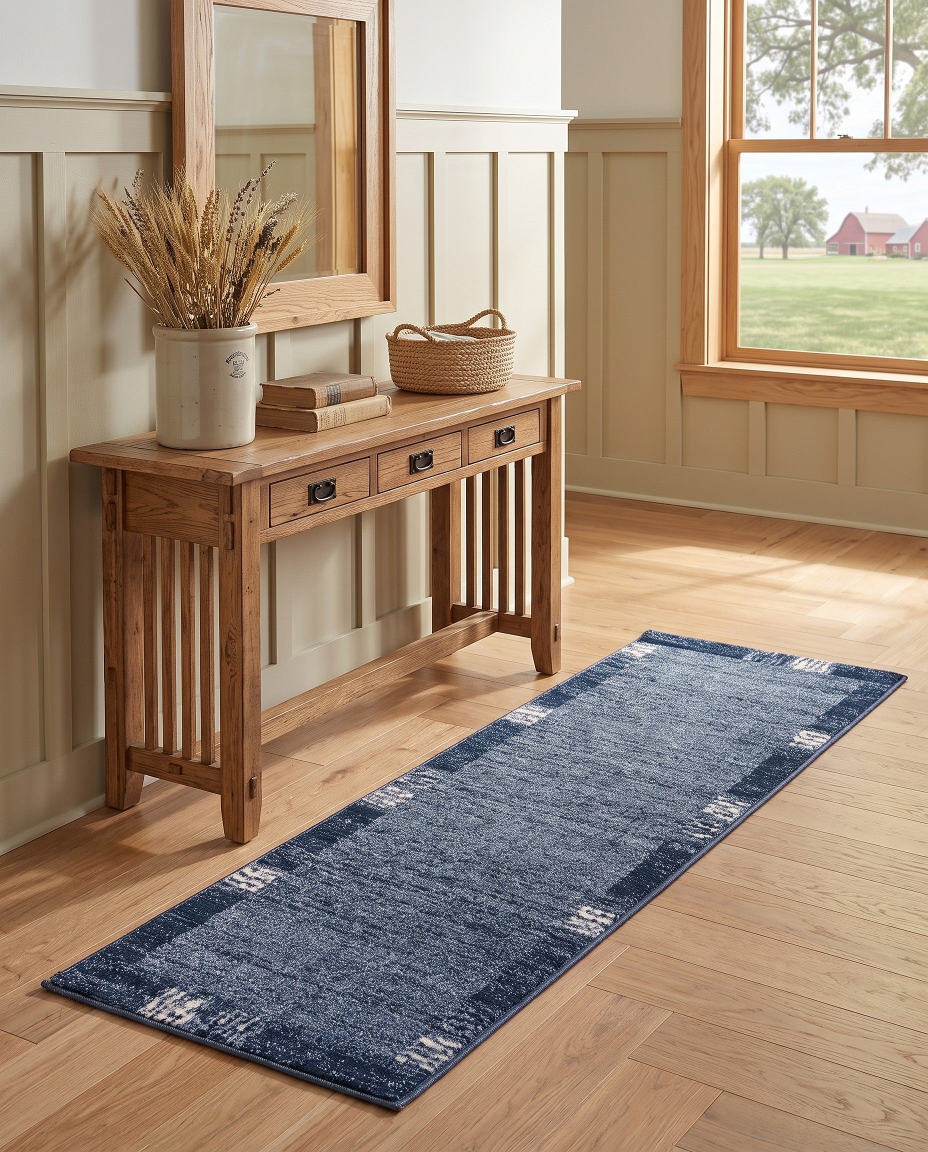 Light Blue Angelica Runner Rug