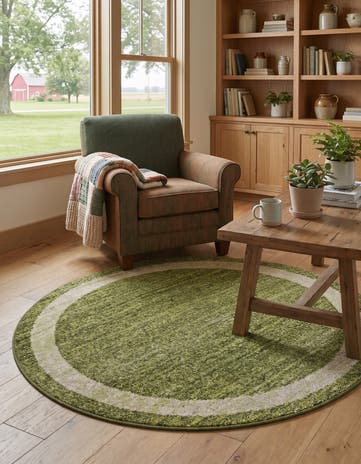 Green Angelica Round Rug