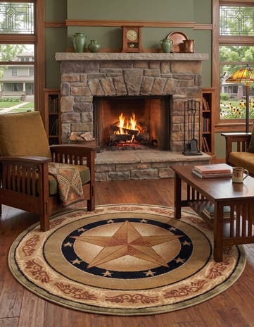 Green Pioneer Round Rug