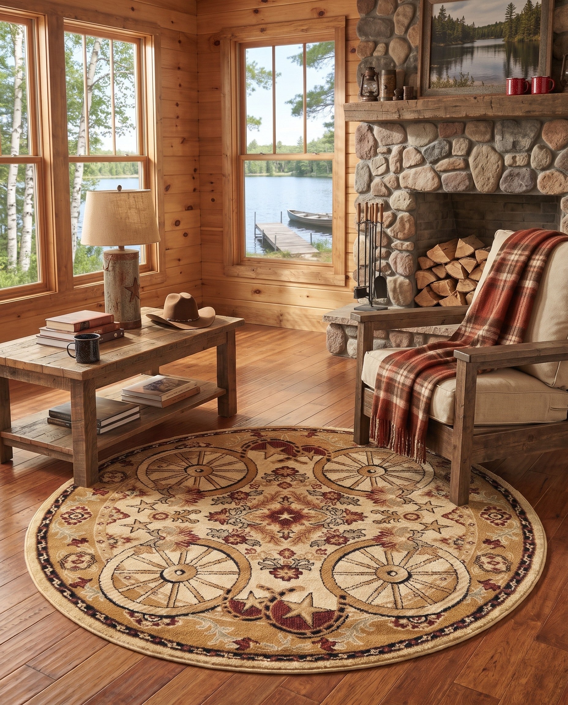 Ivory Pioneer Round Rug