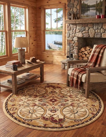 Ivory Pioneer Round Rug