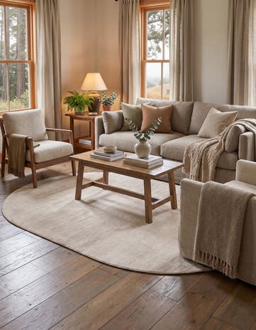 Ivory Finsbury Oval Rug