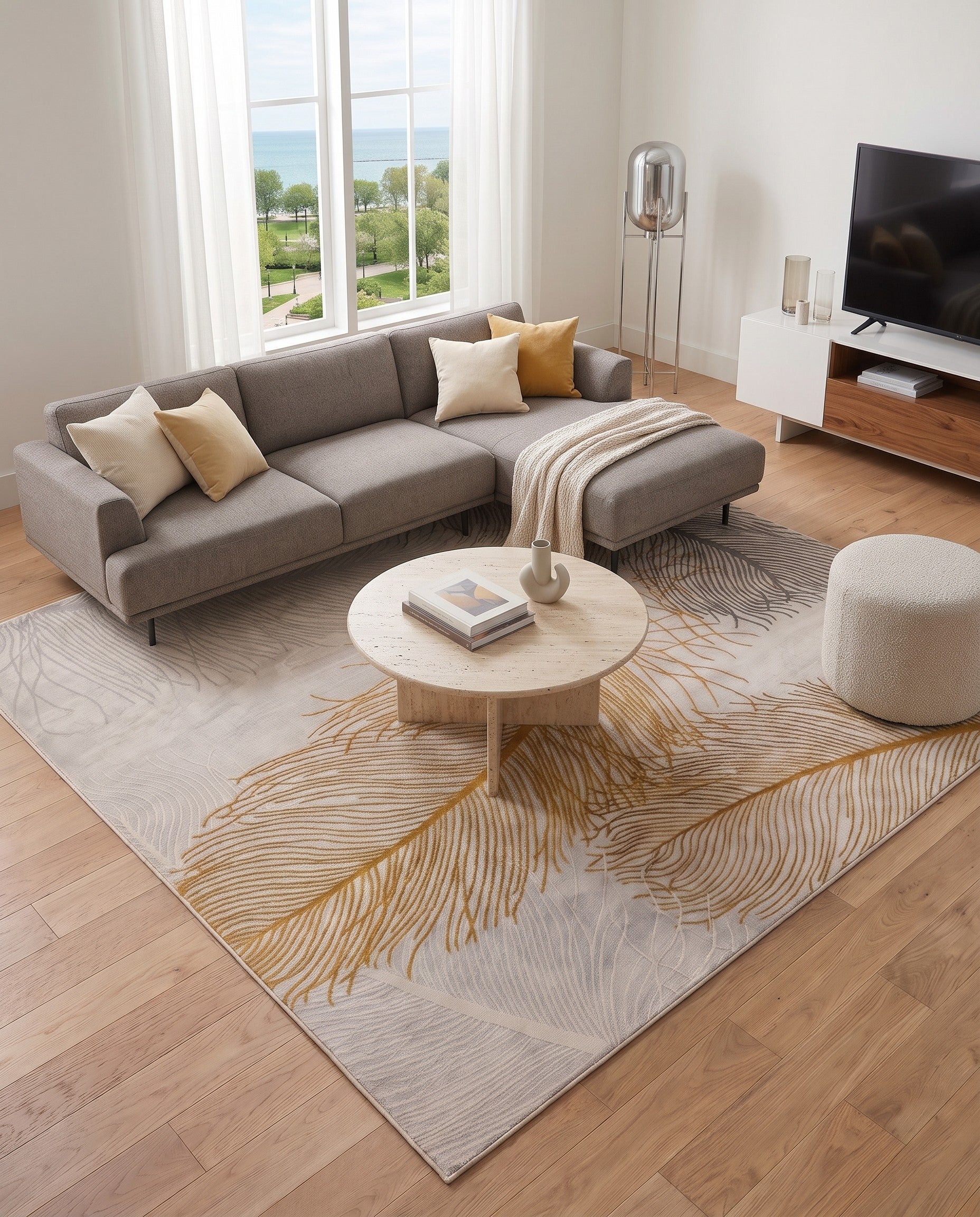Yellow and Gray Finsbury Square Rug