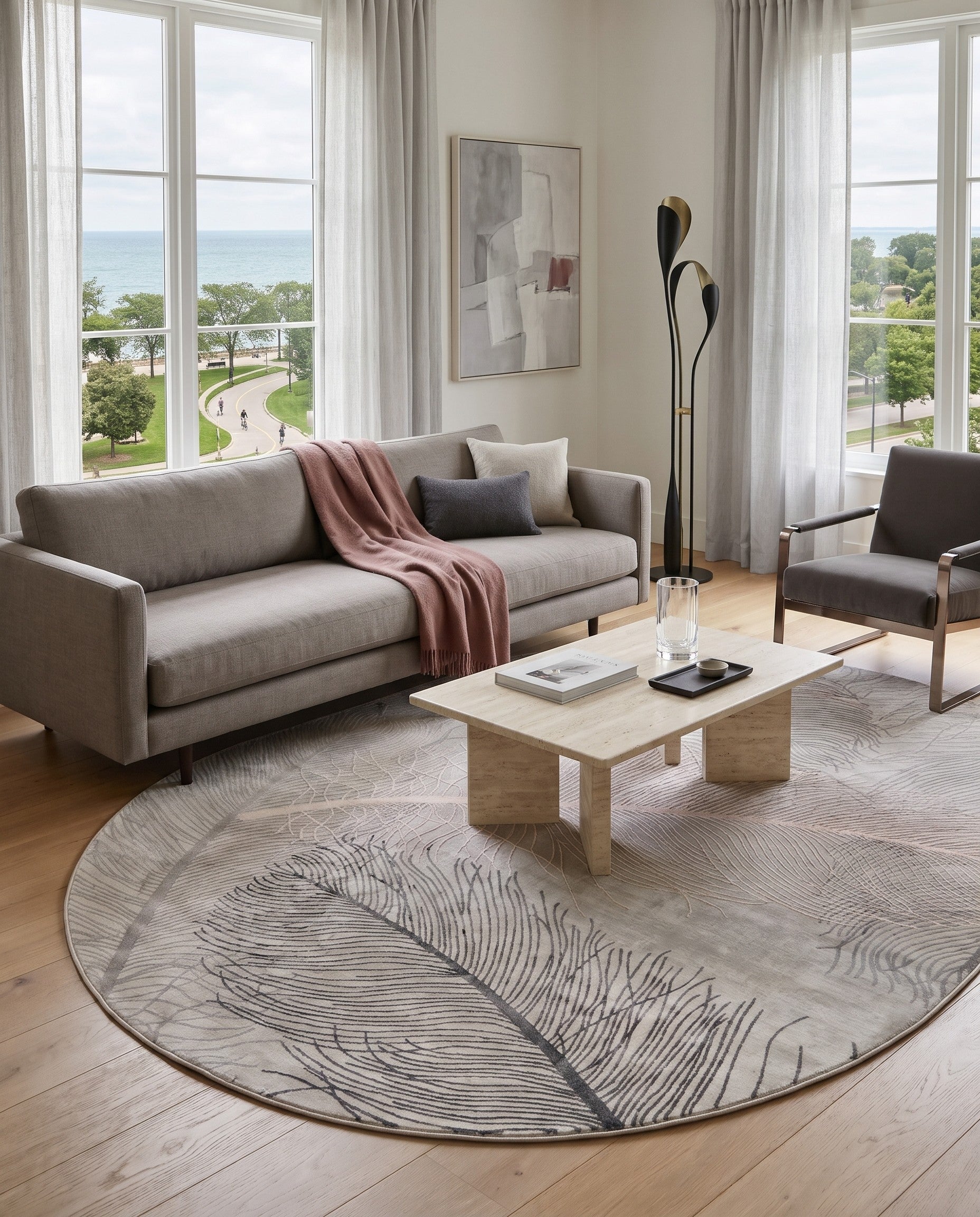 Gray Finsbury Oval Rug