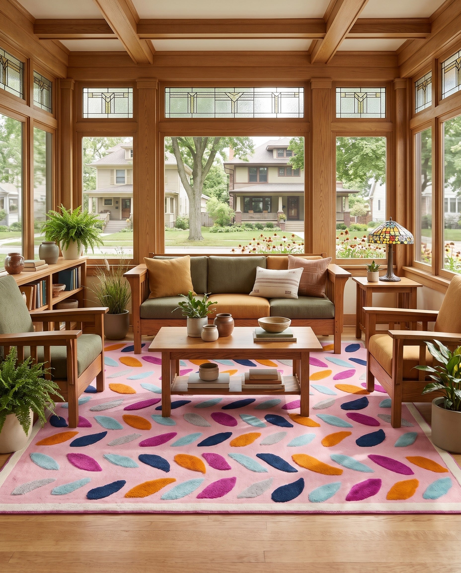 Pink Easy-Clean Aruba Indoor / Outdoor Square Rug