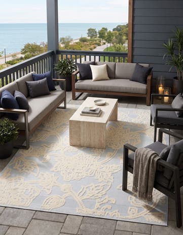 Gray Easy-Clean Aruba Indoor / Outdoor Rug