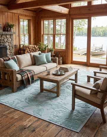 Navy Blue Easy-Clean Aruba Indoor / Outdoor Rug