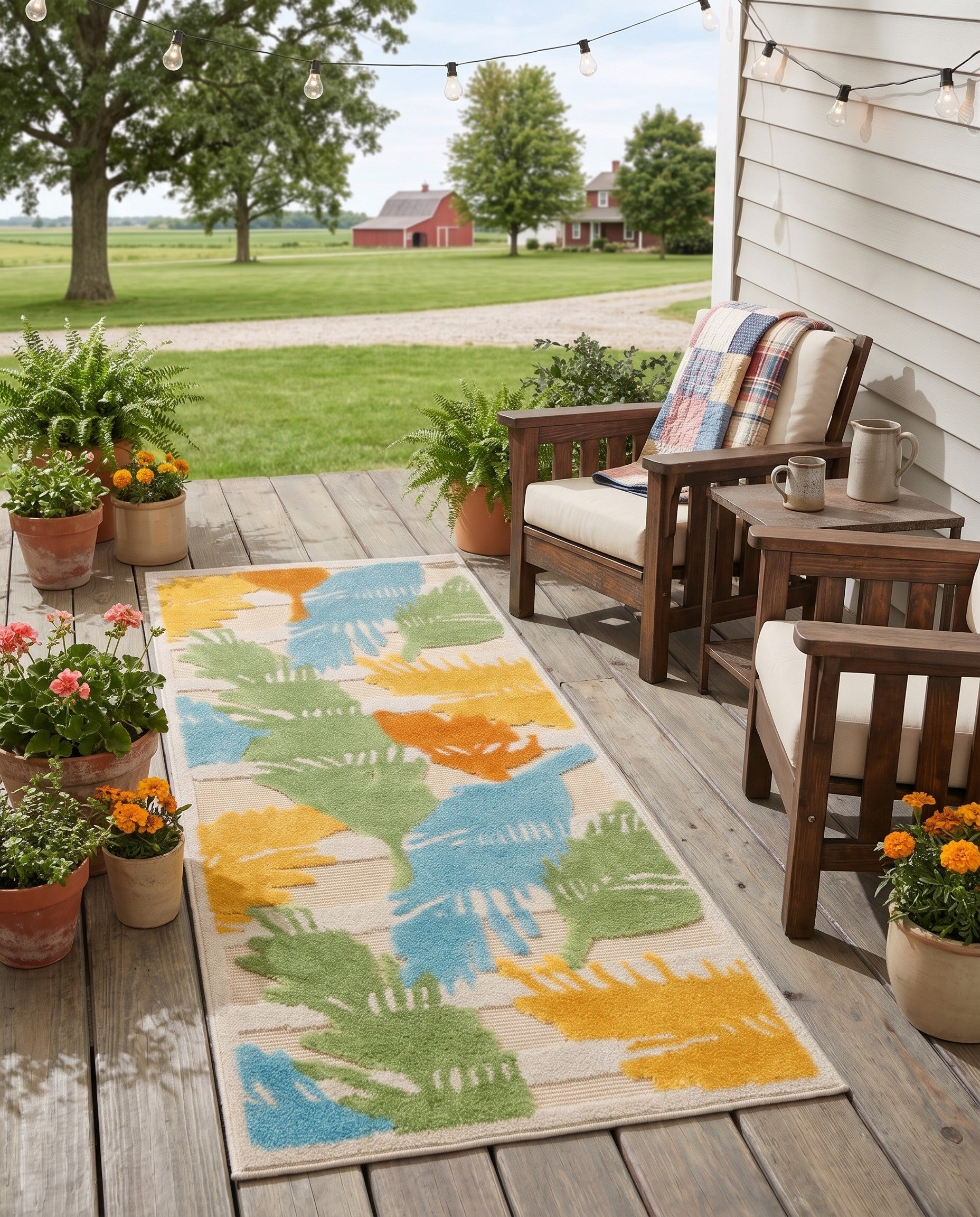 Beige Easy-Clean Aruba Indoor / Outdoor Runner Rug