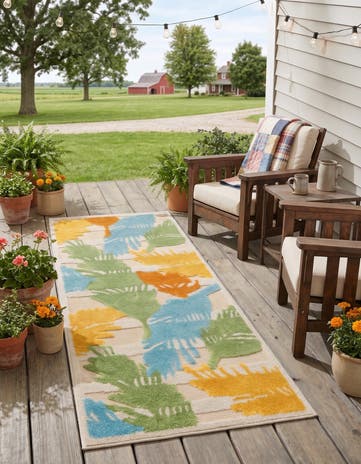 Beige Easy-Clean Aruba Indoor / Outdoor Runner Rug