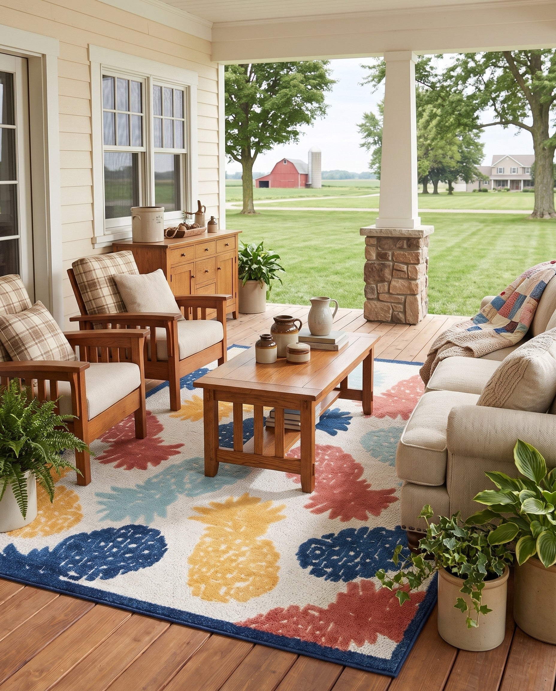 White Easy-Clean Belize Indoor / Outdoor Rug