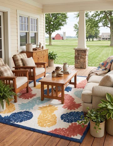 White Easy-Clean Belize Indoor / Outdoor Rug