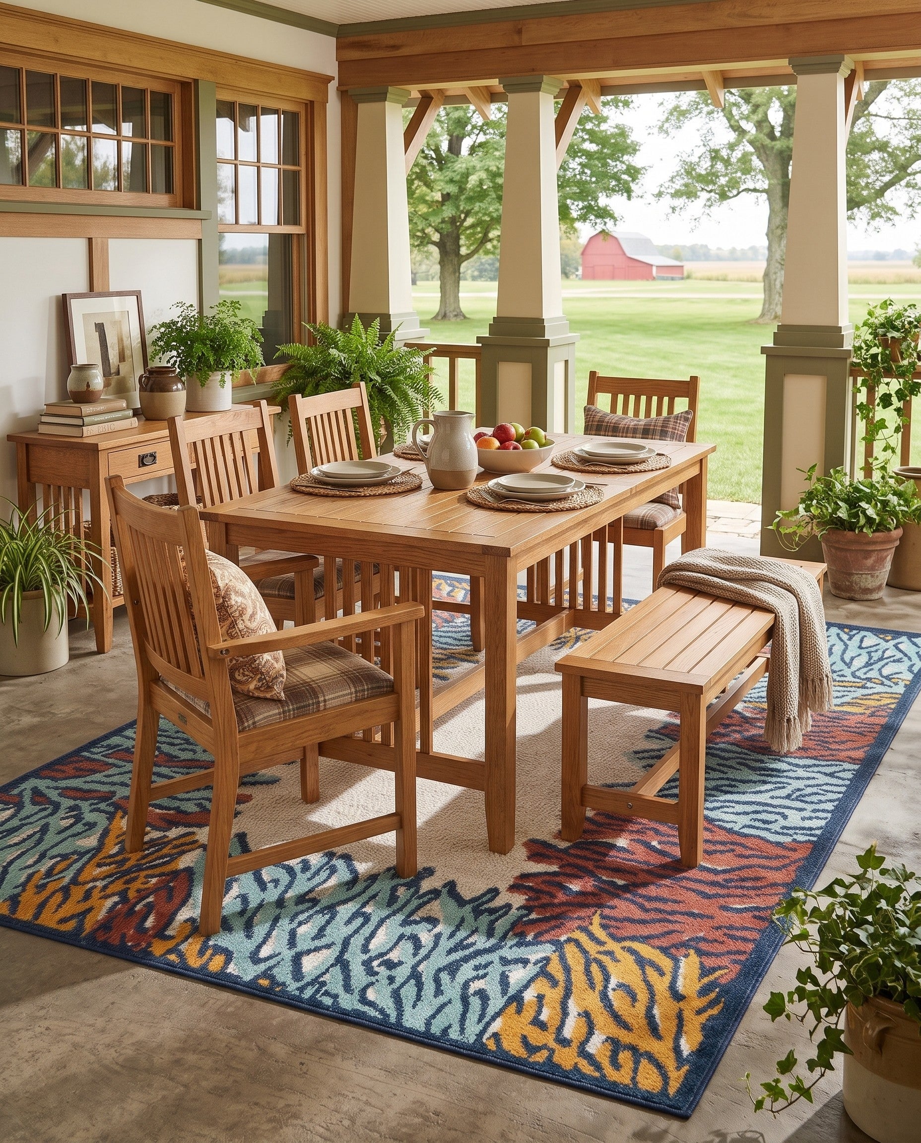 5' 3 x 8' Easy-Clean Belize Indoor / Outdoor Rug