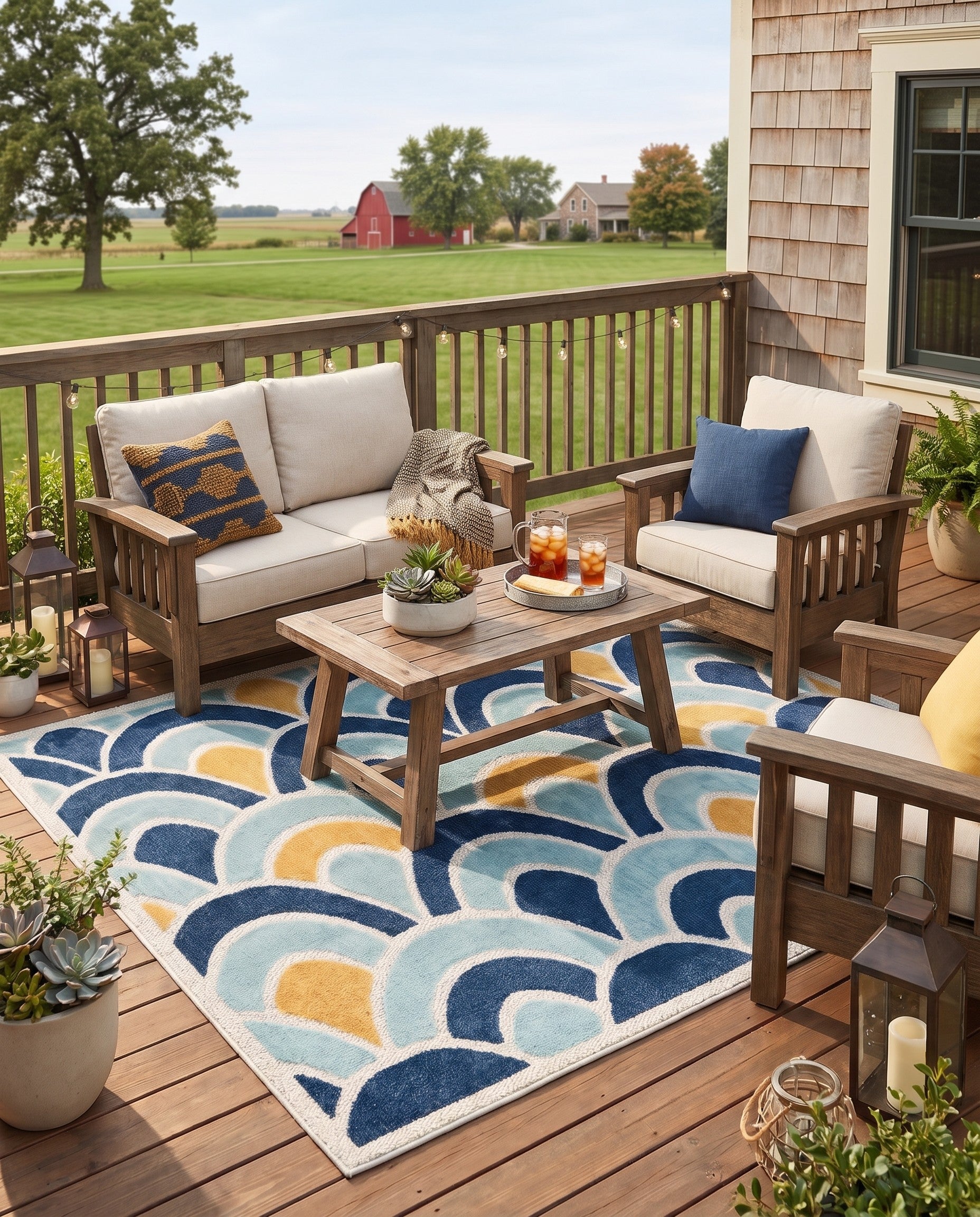 7' 10 x 7' 10 Easy-Clean Belize Indoor / Outdoor Square Rug