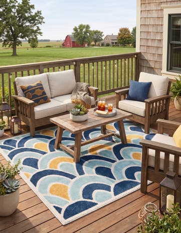 7' 10 x 7' 10 Easy-Clean Belize Indoor / Outdoor Square Rug