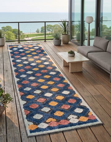 Charcoal Gray Easy-Clean Belize Indoor / Outdoor Runner Rug