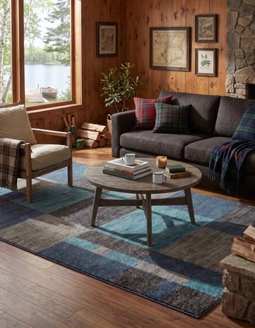 Blue Gray Equinox Rug