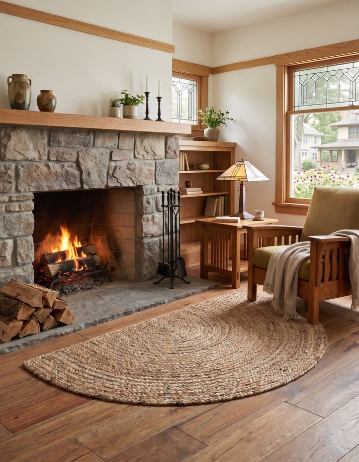 2' 2 x 3' 7 Handmade Braided Jute Hearth Rug