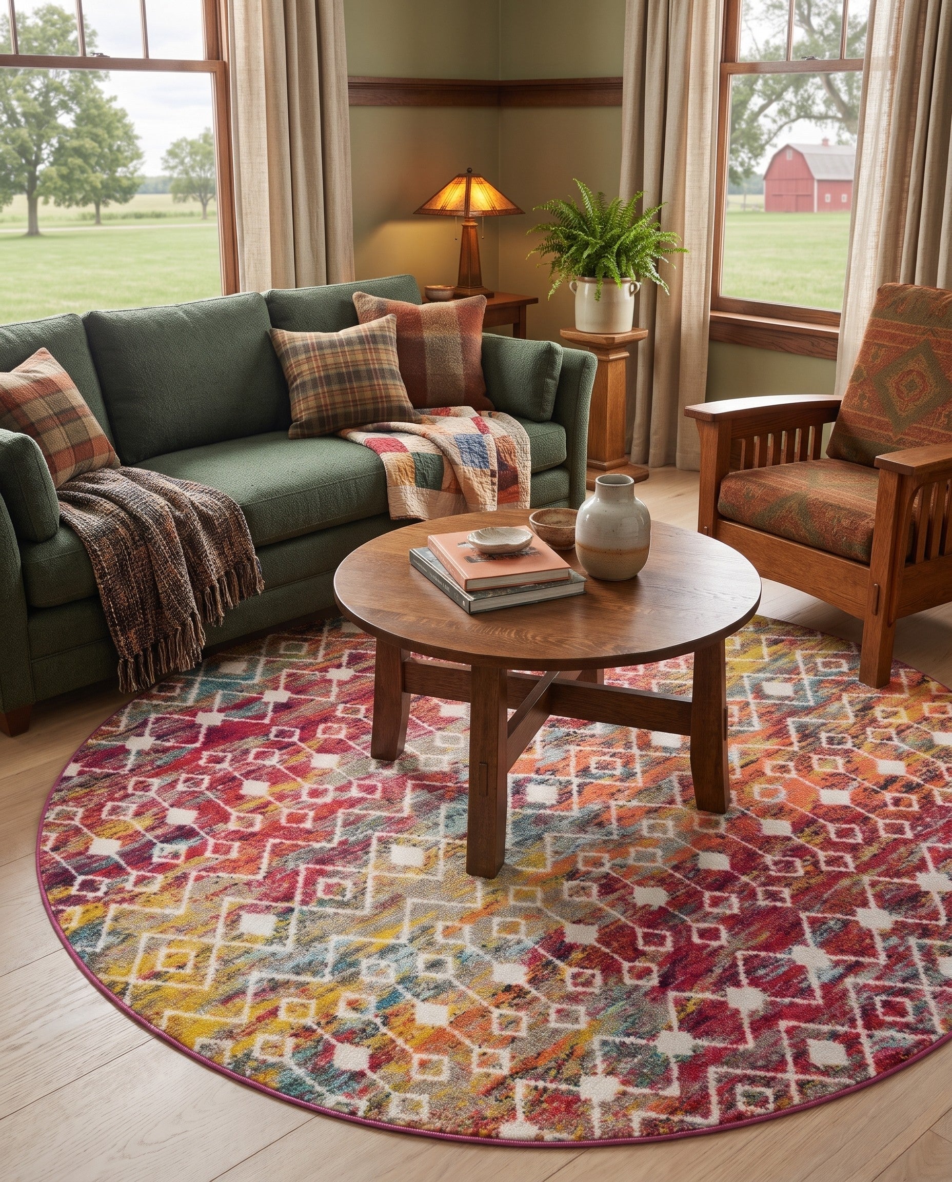 Moroccan Trellis Round Rug
