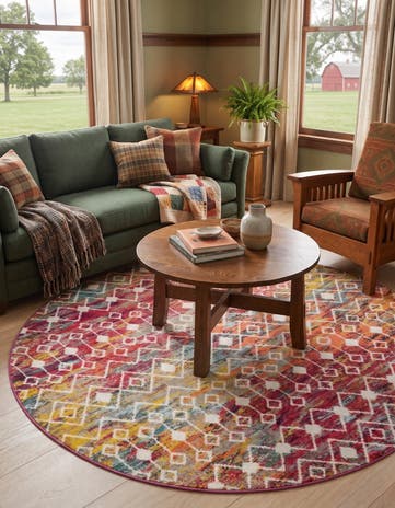 Moroccan Trellis Round Rug