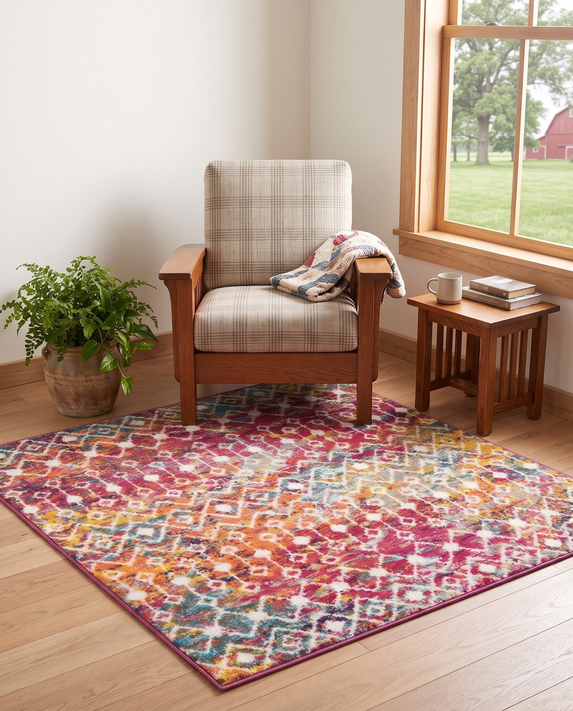 4' x 4' Moroccan Trellis Square Rug