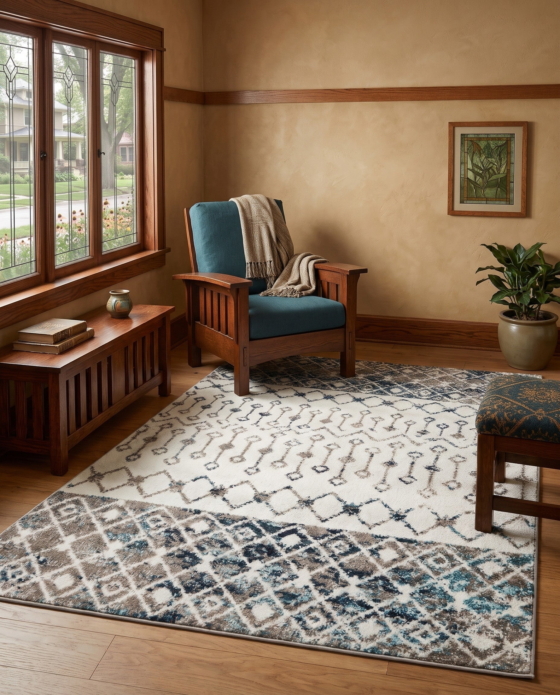 4' x 6' Moroccan Trellis Rug