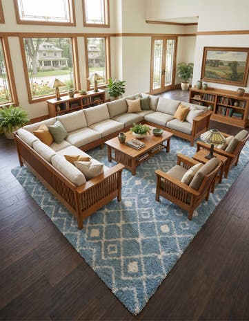 10' x 14' Moroccan Trellis Shag Rug