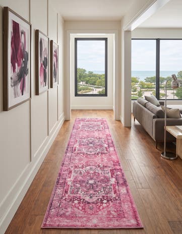 Plumrose Pink Medina Runner Rug